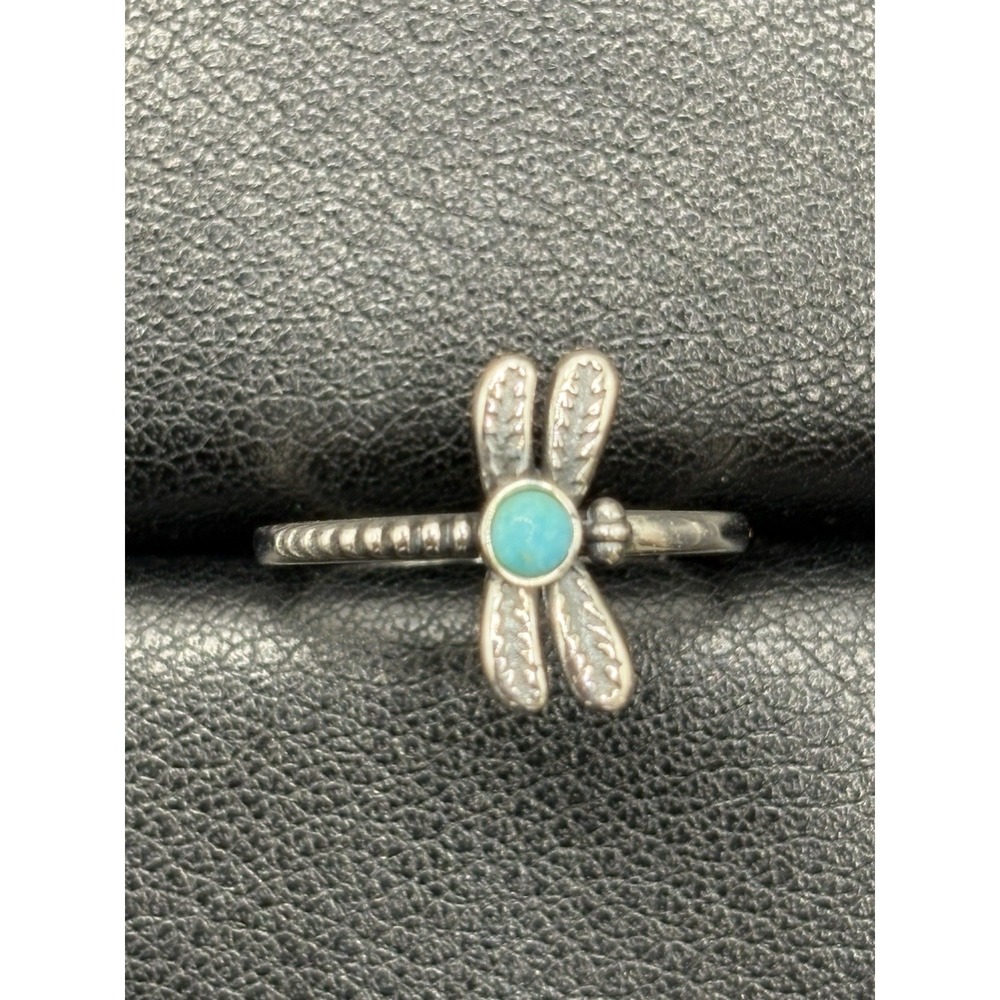 New Condition Sterling Silver Turquoise Dragonfly Ring Size 7 925 J2